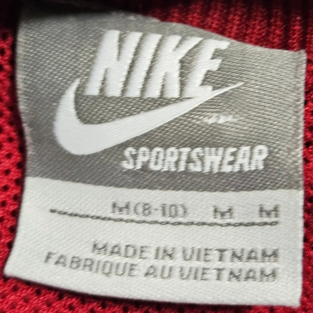 Nike Sportswear Youth Team Training Rain Jacket Mesh Lined Medium 274518-678 Red